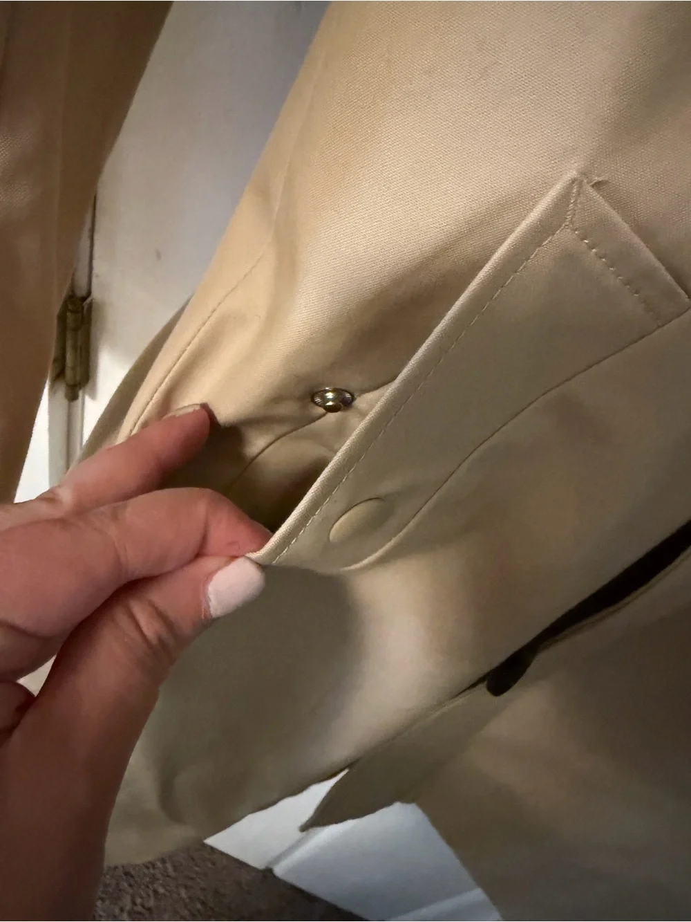 J. Crew Women's Petite Beige Double-Breasted Trench Coat with Hood